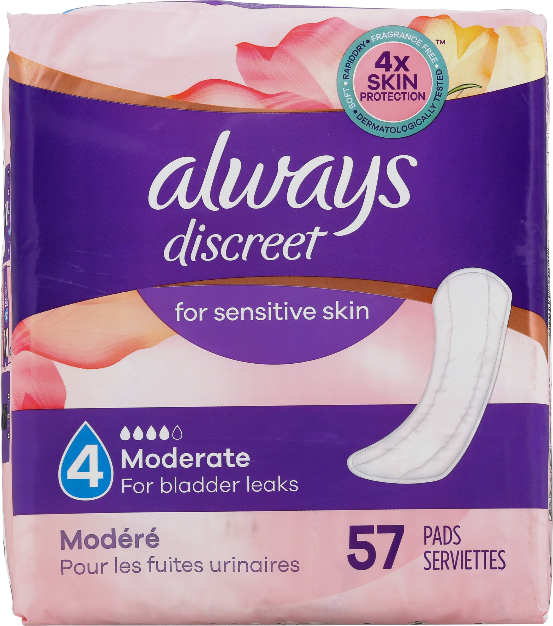 Always Discreet Pads For Sensitive Skin, 57 Count