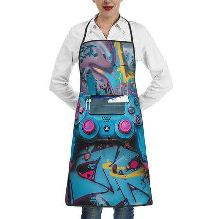 

Sikiie Urban Graffiti Gaming Style Aprons for Kitchen Cooking Aprons Chef Apron for Men Women Chef