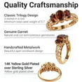 thumbnail image 3 of 3 Stone Garnet Engagement Rings for Women in 14K Gold Plated 925 Sterling Silver - January Birthstone Promise Vintage Red Garnet Jewelry Birthday Christmas Gifts Size - 5, 3 of 12