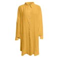 thumbnail image 5 of Plus Size Linen Long Sleeve Shirt Loose Button Down Boyfriend Shirt Tops Swimsuit Cover Up Shirt for Women, 5 of 6