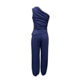 thumbnail image 5 of Khunlpohl Womens 2 Piece Sets One Shoulder Sleeveless Pleated Tops and Elastic Waisted Tapered Loose Pants Fashion Casual Beach Vacation Set, 5 of 5
