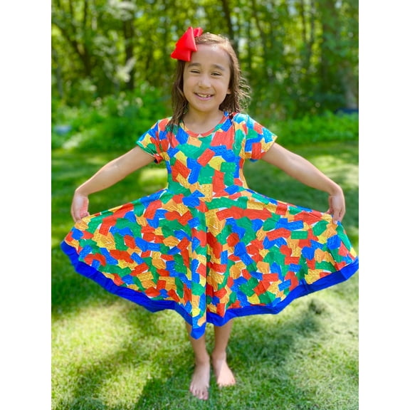 Building brick themed dress