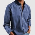 thumbnail image 2 of Designer Spring Summer Men's Casual Cotton Linen Solid Color Long Sleeve Shirts Loose Shirts M, 2 of 5