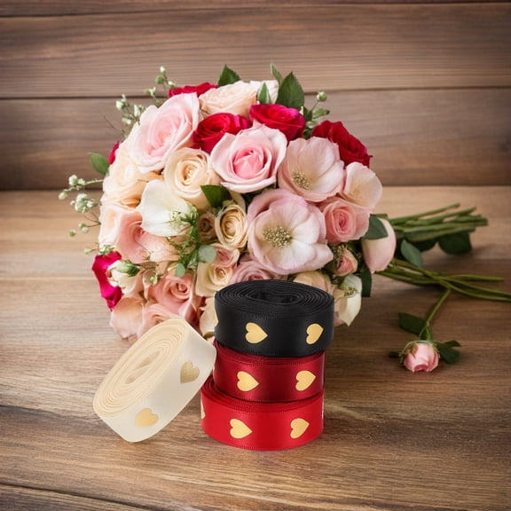 ELAYARD 4Pack Valentine's Day Ribbon Decor Assorted Color Wrapping Flower Box Packaging Everyday Use