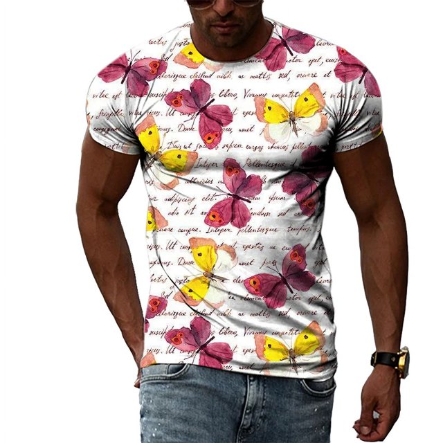 Mode Été T-shirt Graffiti 3D Hip Hop pour Hommes Tendance Décontracté Impression Personnalité Harajuku Rue Col Rond Manches Courtes