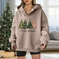 thumbnail image 4 of Merry Christmas Hoodies for Women 2025 Long Sleeve Holiday Xmas Graphic Hooded Sweatshirt Pullover Tops, 4 of 5