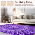thumbnail image 2 of ODIKA 2'x3' Machine Washable Non-Slip Area Rug, Starry Night Swirl Elegant Medallion Petal Bloom Decorative High Traffic Rug, Purple, 447448, 2 of 7