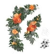 thumbnail image 2 of 2x Flower Swag Decoration Wedding Welcome Sign ,Wreath Garlands Flower Garland for Front Door Wall Decor Party Reception Backdrop Decoration Orange, 2 of 8