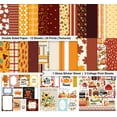 thumbnail image 2 of Inkdotpot Autumn Fall Theme Collection Double-Sided Scrapbook Paper Kit Cardstock 12"x12" Card Making Paper Pack With Sticker Sheet - 16 Pages - Orange, 2 of 4