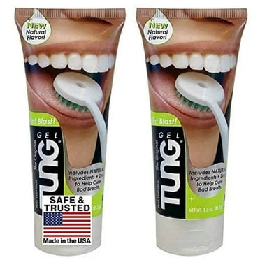 Peak Essentials | TUNG Tongue Gel - Mint Blast Natural Tongue Cleaning Paste - Bad Breath and Halitosis - Mouth Odor Eliminator - Fight Bad Breath - BPA Free - Made in America - (2 PACK)