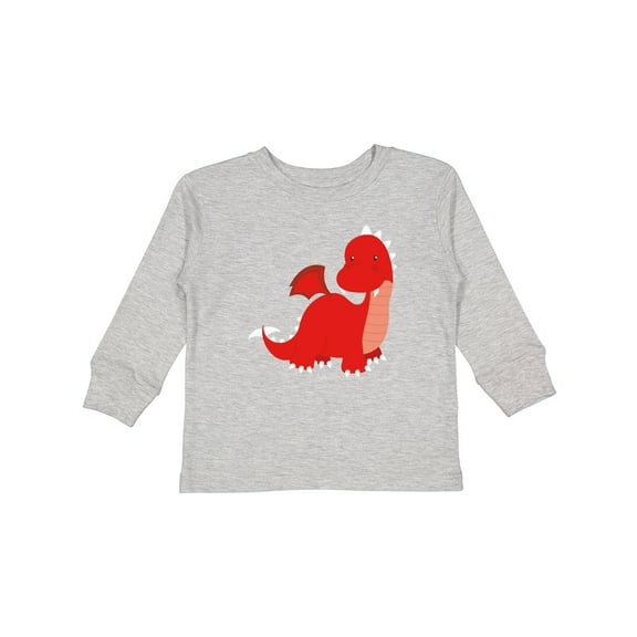 Inktastic Adorable Red Dragon Boys Long Sleeve Toddler T-Shirt