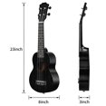 thumbnail image 2 of Ukelele negro AODSK Concert para principiantes de 23 pulgadas con correa de nailon, 4 púas, regalo navideño, 2 of 6