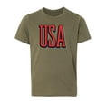 thumbnail image 2 of Youth USA Patriot T-shirts, 4th of July Shirts, Kids Graphic Tees - Olive MH200YPATRIOT S24 XL, 2 of 3