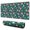 Christmas Gift Lantern, variant on 31.5x15.7 Inch Gaming Mouse Pad, Non-Slip Stitched Rubber Desk Mat for Desktop & Laptop,Christmas Santa Snowflake Teal Pattern
