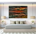 thumbnail image 4 of Evening Glow Canvas Art Landscape Picture Wall Art Framed Painting Wall Decor For Home Office Bedroom Reeady to Hang, 4 of 6
