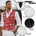 thumbnail image 6 of Yuyamidu Santa Claus Men's Formal Vest Set Slim Fit Waistcoat for Wedding Prom Party HO-HO-HO Mens Suit Vest Red Christmas Tuxedo Vests Size M, 6 of 7