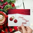 thumbnail image 4 of 2026 Happy New Year Cards Set – Elegant Red Bauble Christmas, Xmas, New Year, Holiday Greetings, Invitations, Announcements, Thank Yous | 4.25 x 5.5 (A2 Size) | 10 Cards and 10 Envelopes per Pack, 4 of 6