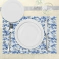 thumbnail image 3 of Ambesonne Romance Place Mats Set of 4, Paintbrush Camelia Leaf, Standard Size, Blue, 3 of 6