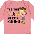 thumbnail image 4 of Inktastic Yes, This is My First Rodeo Cowgirl in Hat and Boots Girls Long Sleeve Baby Bodysuit, 4 of 5