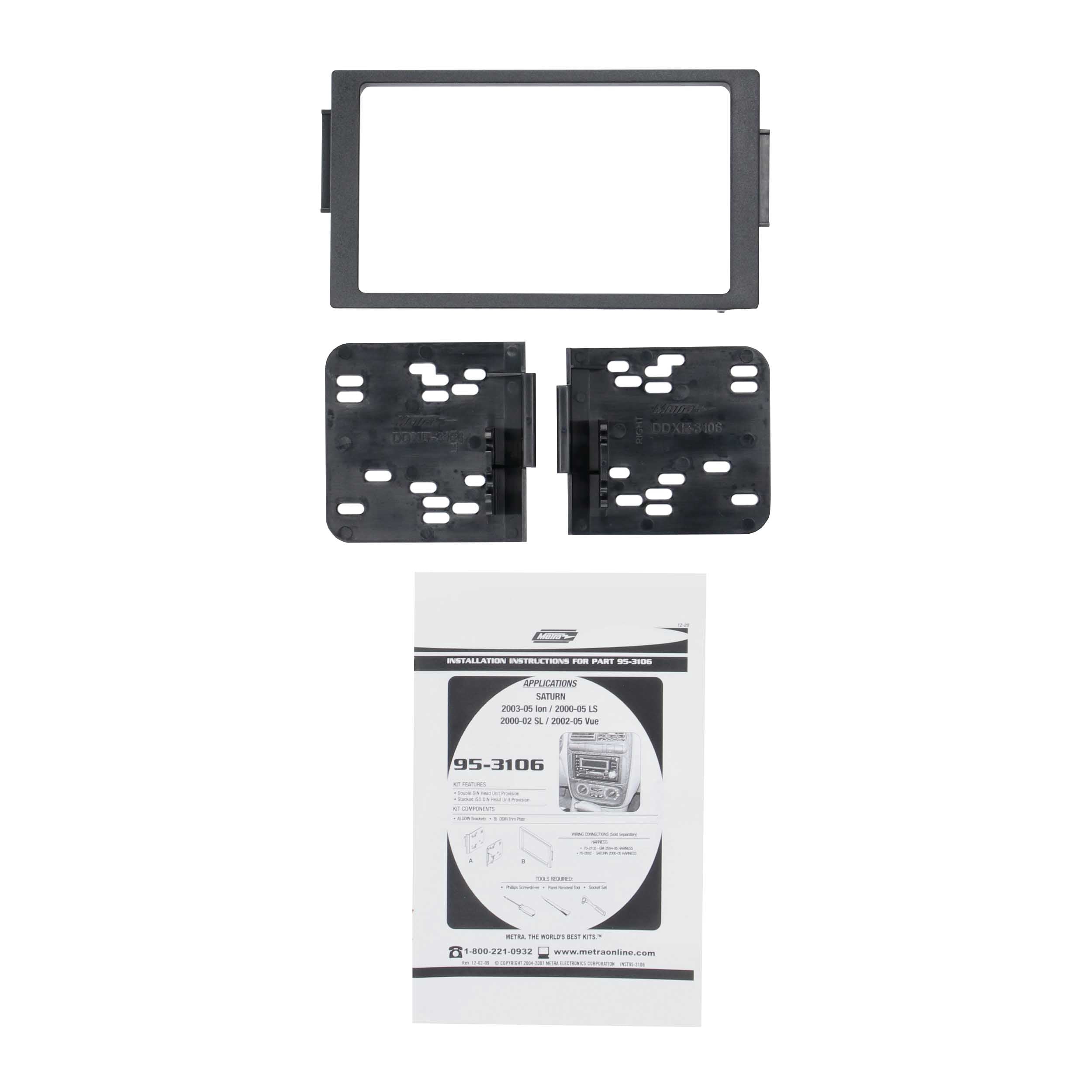 Metra 95-3106 Double DIN Radio Installation Kit - For Saturn 2000-2005