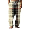 thumbnail image 2 of ZRGHAOYLQ Mens Big and Tall Plaid Pajama Pants Loose Straight Leg Drawstring Trousers Soft Lounge Pants with Pockets Men's Flannel Sleep Elastric Waist Sleepwear, 2 of 5