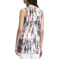 thumbnail image 2 of DKNY $59 Womens New 1409 Ivory Printed Pleated Sleeveless Scoop Neck Top M B+B, 2 of 2