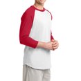 thumbnail image 4 of Mafoose Men's 3/4 Raglan Sleeves Colorblock Raglan Jersey White/ Red T200 X-Large, 4 of 5
