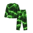 thumbnail image 2 of Goofa Green Lightning Printed Women’s 2 Piece Pajama Set Super,Pajamas Women's Long Sleeve Sleepwear Soft Button Down Loungewear Pjs Lounge Set Nightwear-XX-Large, 2 of 9