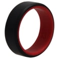 thumbnail image 1 of Anillo de boda de silicona de 2 capas biselado de 8 mm - Rojo-Negro de ROQ para hombres - Anillo de 12 mm, 1 of 1