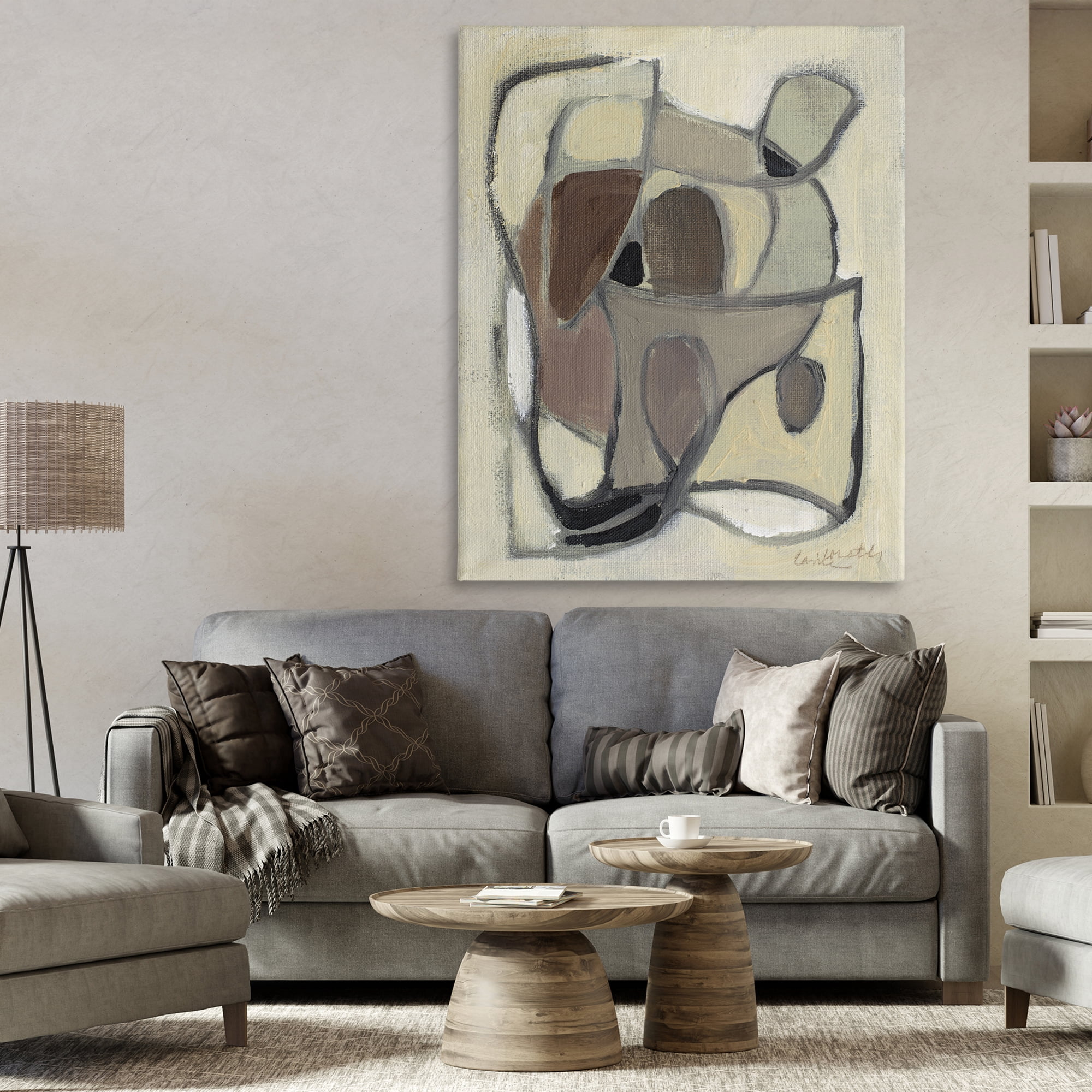 Stupell Industries Rustic Curved Shapes Abstract Canvas Wall Art, design by Lanie Loreth