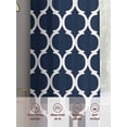 thumbnail image 6 of Navy Blue Morocco Pattern Sheer Curtains 63 Inch Length 2 Panels Set for Living Room/Bedroom, White Moroccan Geometric Art Curtain Sheers Drapes Rod Pocket Curtains Window Treatment Set 52''x63''x2, 6 of 7