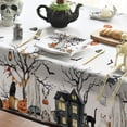 thumbnail image 4 of Halloween Tablecloth 70×70 Inch Round, Jack-O-Lantern Pumpkin Cobweb Ghost Dog Bats Washable Table Cover for Party Picnic Dinner Decor, 4 of 6