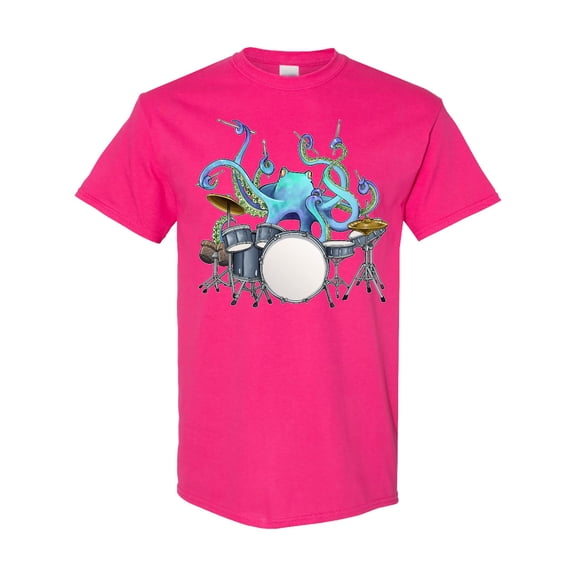 Inktastic Cute Blue Octopus Drumming T-Shirt