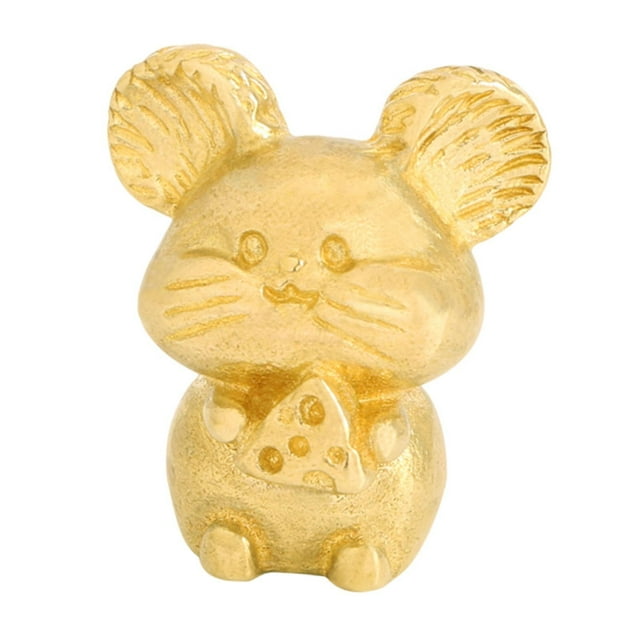Mini estatua de ratón, tirador de cajón, perilla de gabinete, Hardware, escultura Animal, manija de puerta para habitación de niños, dormitorio, sala Oro