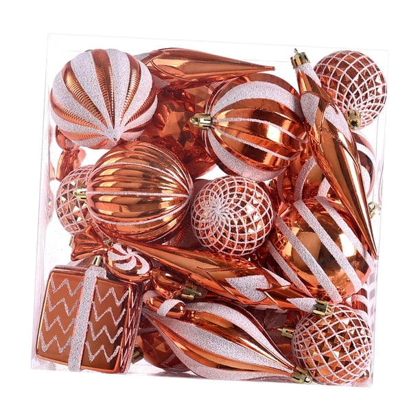 30 bolas navideñas pequeñas colgantes para árbol de Navidad. bronce