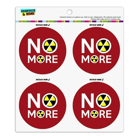 

No More Nuclear Nuke Clean Energy Power Refrigerator Fridge Locker Vinyl Circle Magnet Set