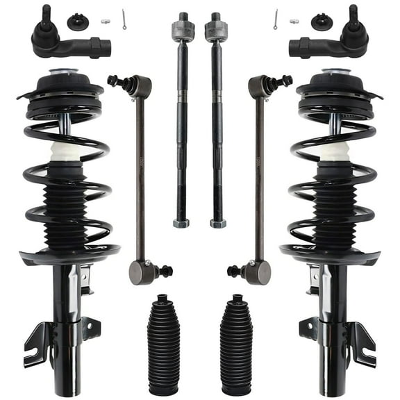 Detroit Axle - Front Struts w/Coil Springs Sway Bar End Links Outer Inner Tie Rods Boots Replacement for 2013-2016 Dodge Dart Limited - 10pc Set