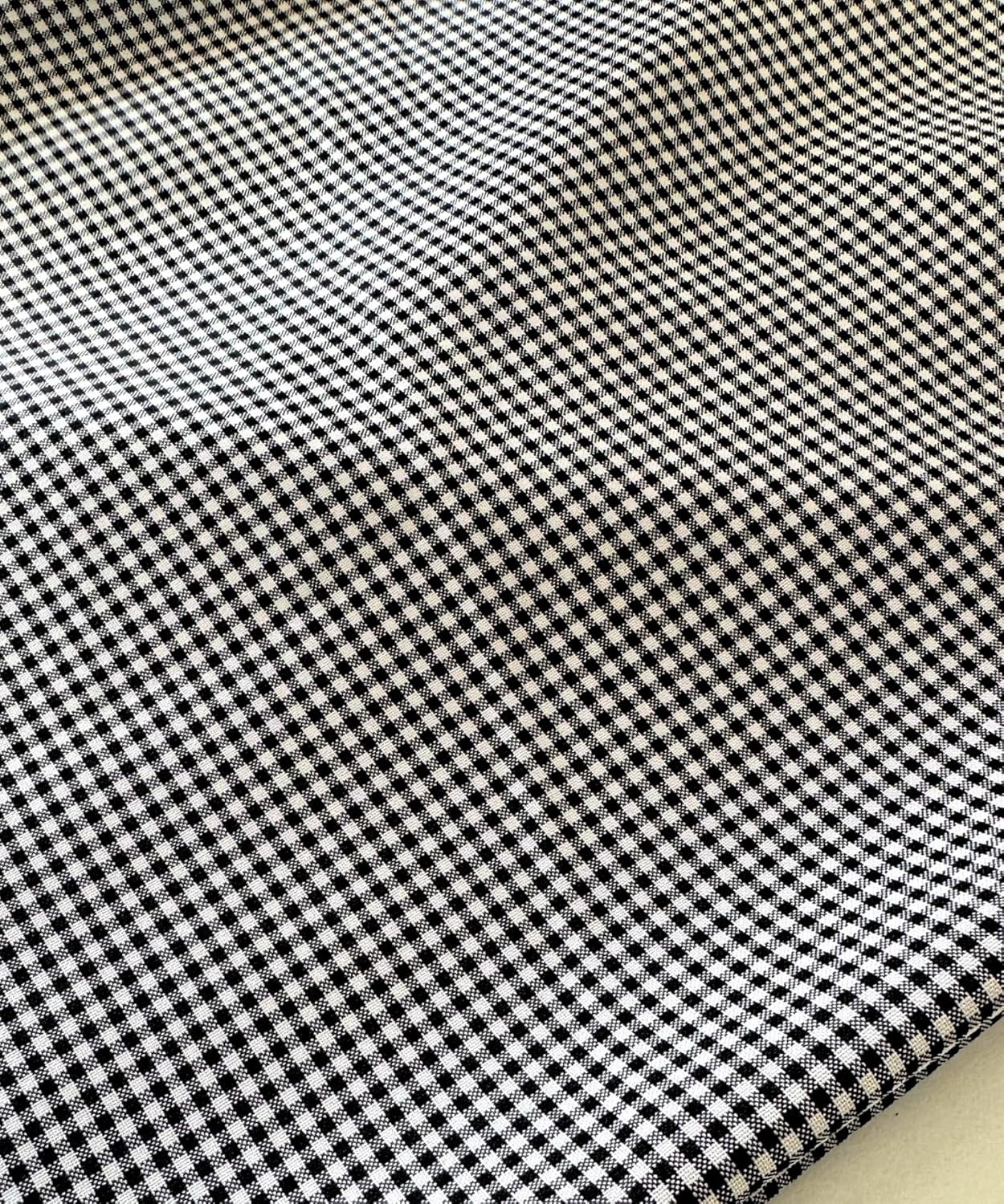 Gingham Checked Fabric by The Yard – 1/8” Poly Cotton Poplin, 60” Wide – Checkered Fabric for Tablecloths, Dresses, Curtains, Crafts – Multiple Colors – Sew The Trend (10 Yard, Black)
