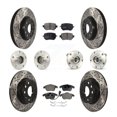 thumbnail image 1 of Transit Auto Front Rear Hub Bearings Assembly Coated Disc Brake Rotors and Semi-Metallic Pads Kit (10Pc) for Car Volkswagen Passat - Left Right Side (Driver Passenger) KBB-110759, 1 of 11