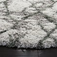 thumbnail image 3 of SAFAVIEH Horizon Milica Abstract Shag Area Rug, Ivory/Green, 6'7" x 6'7" Round, 3 of 8
