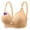 Beige, variant on Women Deep V Bras No Underwire Wireless Love Print Push Up Bra Seamless Plunge Bralette Comfort Supportive Bra Full Coverage White XS(XS)