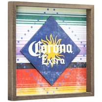 American Art Decor Corona Extra Beer Framed Art Print , Multi-color - 14.25" H x 14.25" L x 1.75" D
