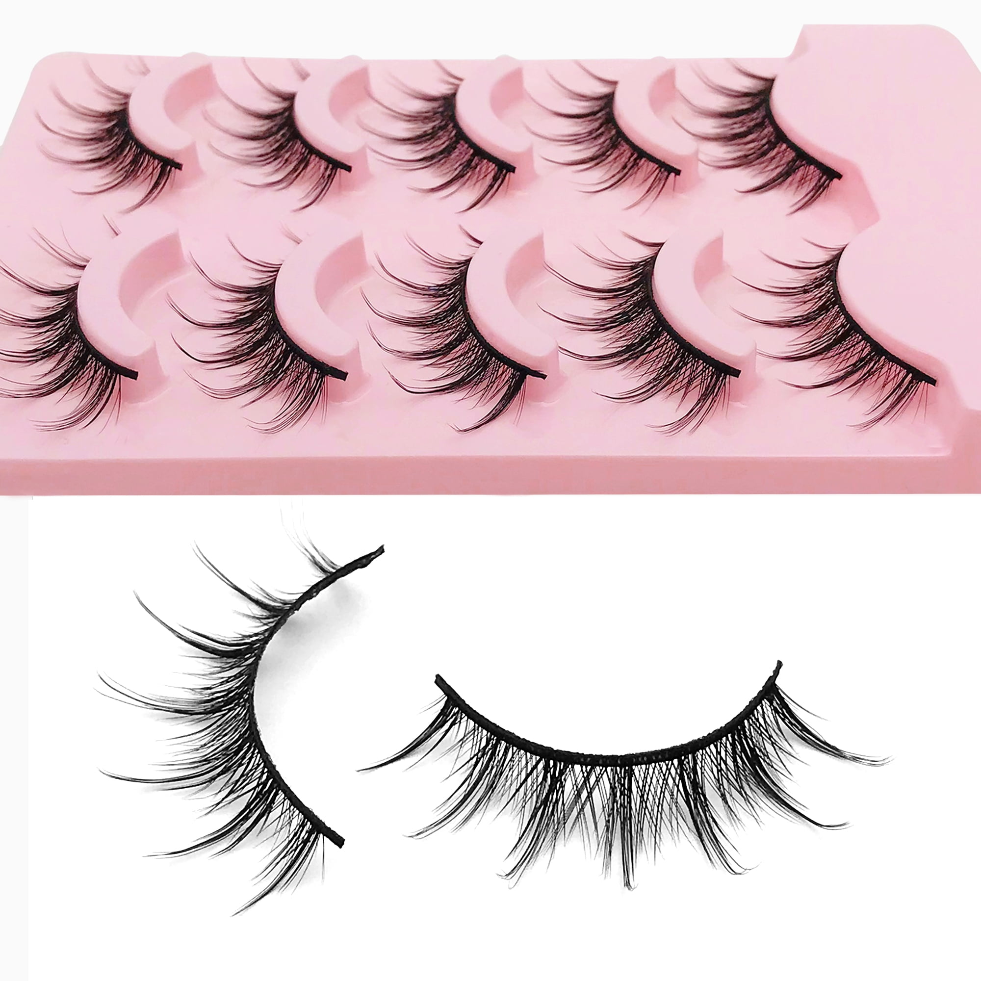 Manga Lashes Natural Look Wispy Anime False Eyelashes Mink Fluffy Eye Lashes  Pack Spiky Asian Japanese Korean Cosplay Fake Eyelashes 12 mm Curly Manhua  Lash Strips Look Like Individual Cluster - Yahoo Shopping