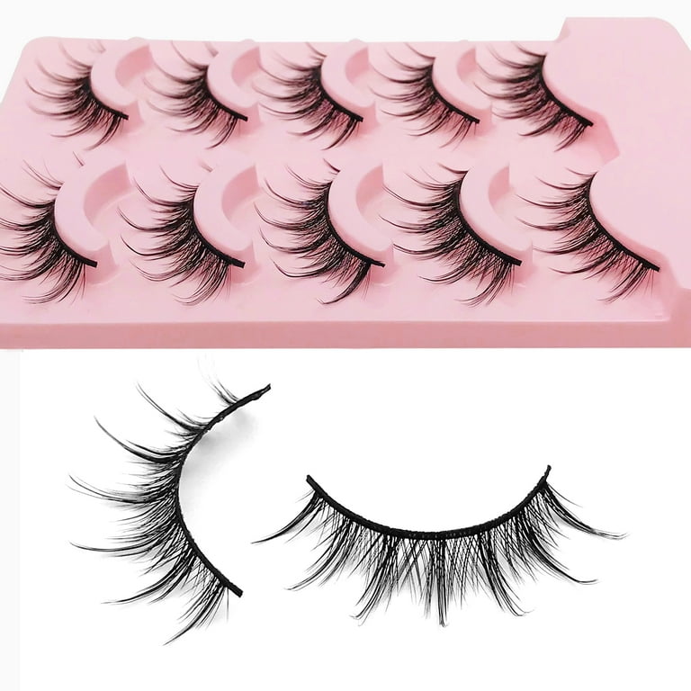 Manga Lashes, Spiky Korean Anime False Eyelashes Natural Look, Japanese  Wispy Strip Lashes, that Look Like Individual Clusters Lashes, Asian  Cosplay Doll Eyelashes, 5 Pack 