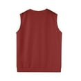 thumbnail image 4 of Huankd Men’s Knit Sweater Vest V Neck Relaxed Fit Sleeveless Pullovers Red S, 4 of 6