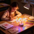 thumbnail image 2 of Neon Sign Table Lamp, USB Powered LED Neon Light with Base, Decorative Night Light for Bedroom Party Home Decor, 2 of 4