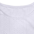 thumbnail image 4 of ClodeEU Women's Plus Size Crochet Lace Round Neck Top,Asymmetric Hem Long/3/4 Sleeve Blouse White,Womens Plus L, 4 of 7