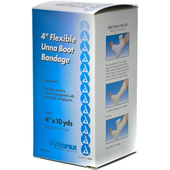4 Pack - Dynarex Unna Boot Flexible Non-Sterile Bandage 4"X10YD 1 ea