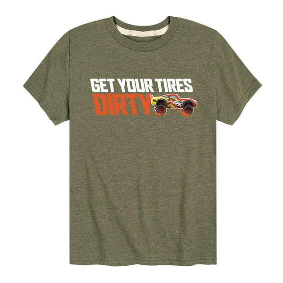 Disney's Cars - Get Your Tires Dirty - Boy's Toddler And Youth Short Sleeve Graphic T-Shirt