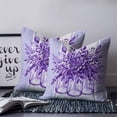 thumbnail image 2 of Pillow Covers 18x18 Set of 2, Eucalyptus Purple Throw Pillow Covers Decorative Couch Cushion Cover, Stripes Bottle Flower Cactus Plant Microfiber Soft Square Pillowcases for Bedroom Living Room Sofa, 2 of 7